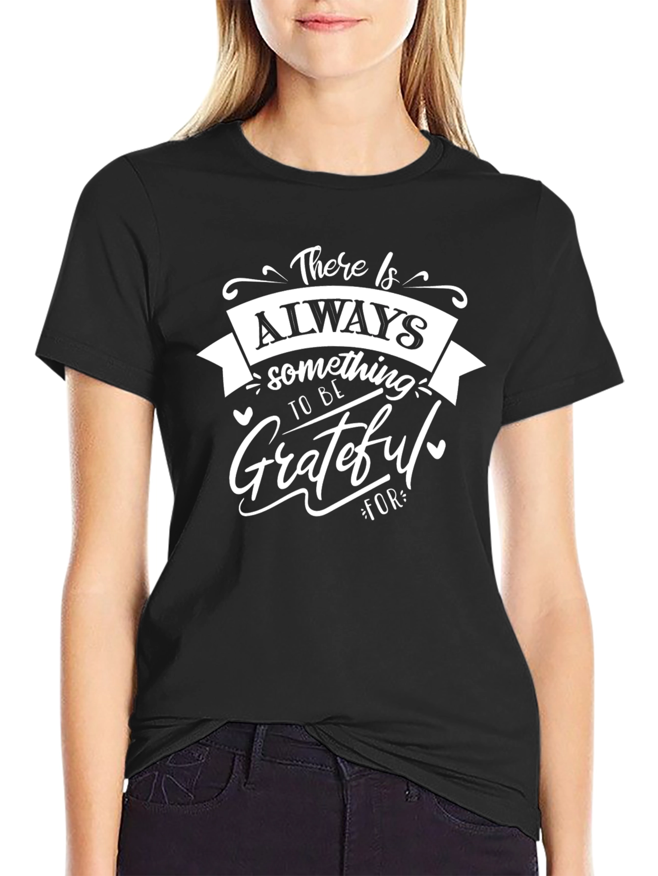 Grateful Graphic Print Black T-Shirt