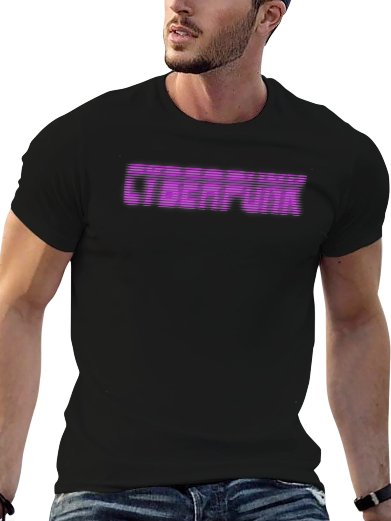 Cyberpunk Graphic Tee - Retro Style Premium Black Cotton