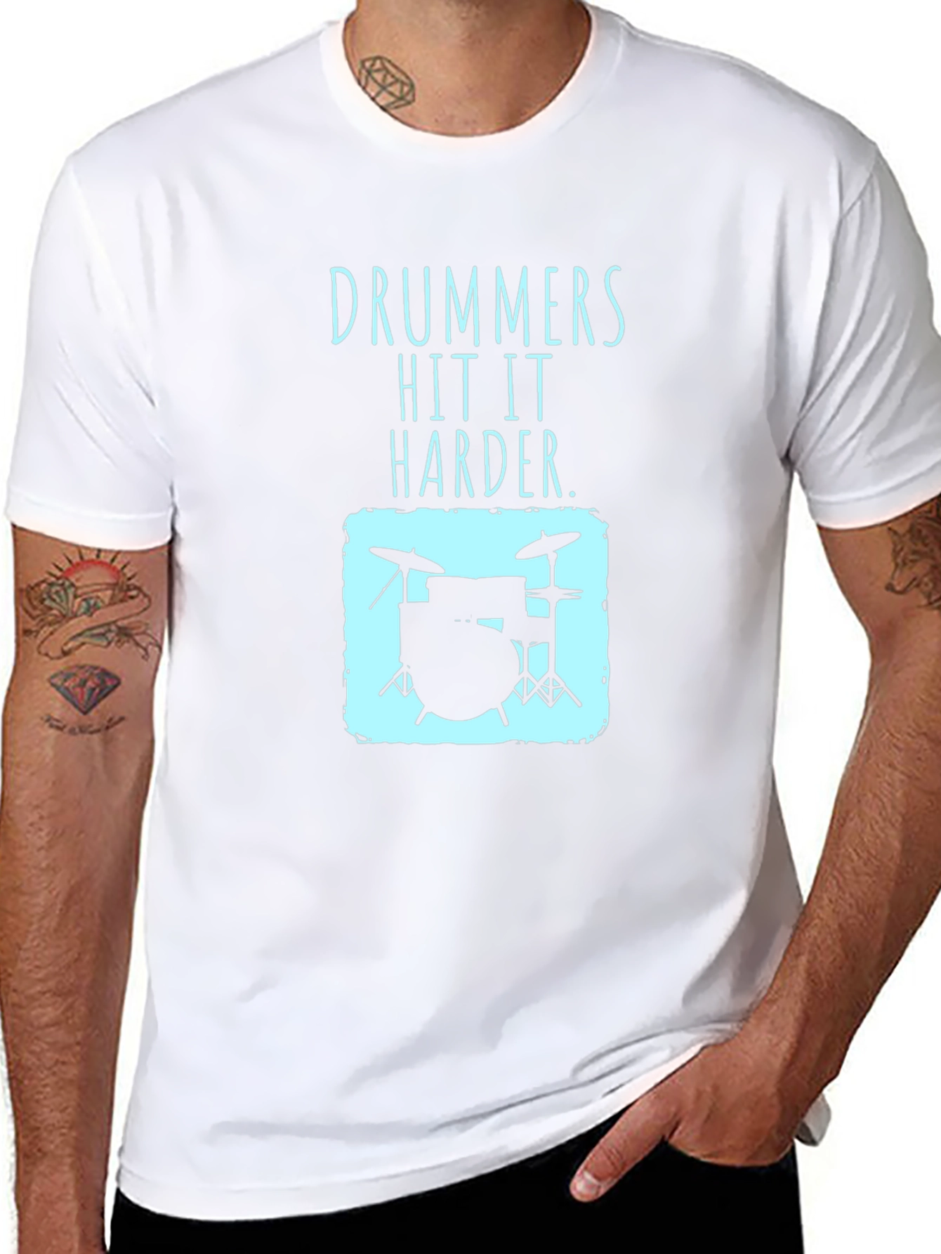 Drummers Hit It Harder T-Shirt - Music Lover Tee