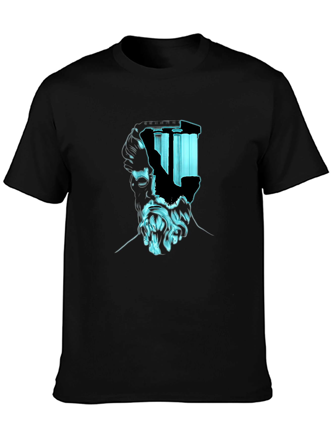 Philosopher Statue Head Graphic T-Shirt
