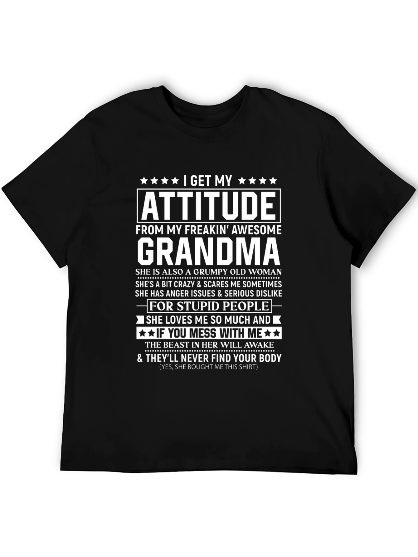 Attitude Grandma T-Shirt - Grumpy Old Woman