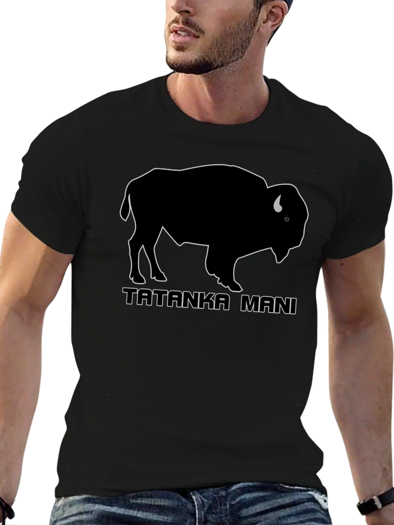 Tatanka Mani Bison Graphic Tee - Black