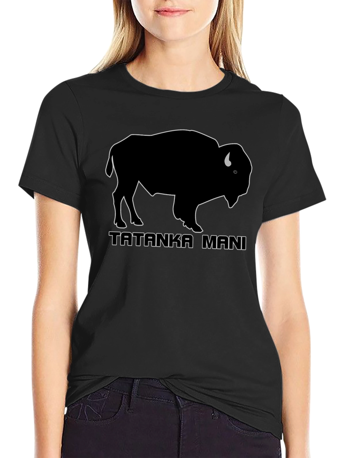 Tatanka Mani Bison Graphic Tee - Black