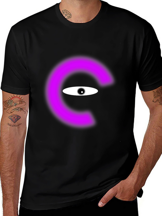 Mystic Eye Graphic Tee - Unique Purple Circle Design