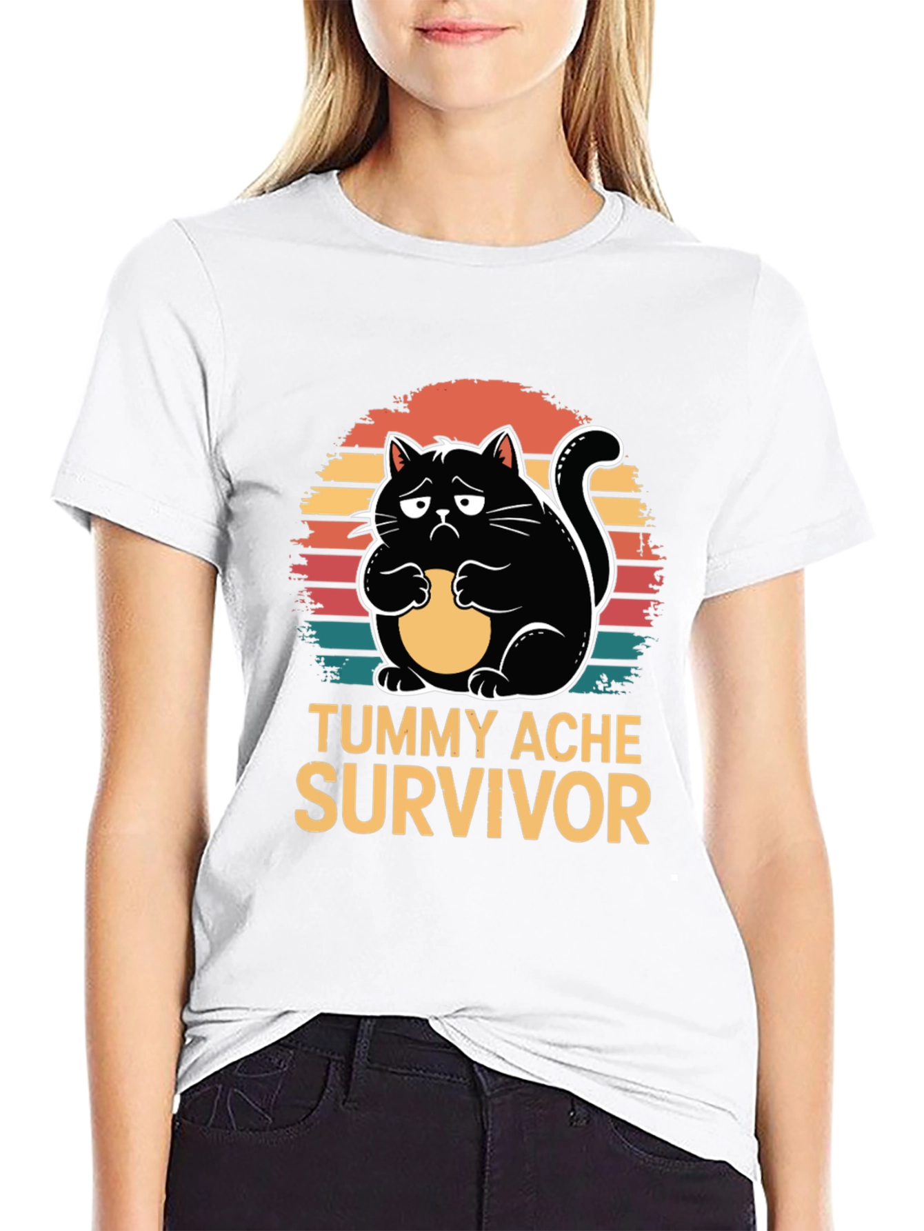 Tummy Ache Survivor Cat Graphic Tee