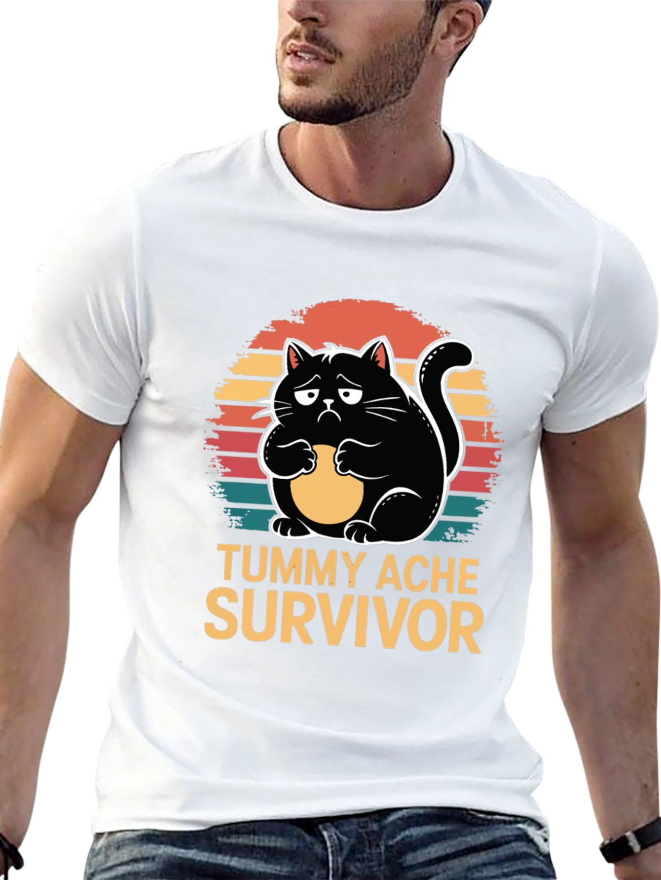 Tummy Ache Survivor Cat Graphic Tee