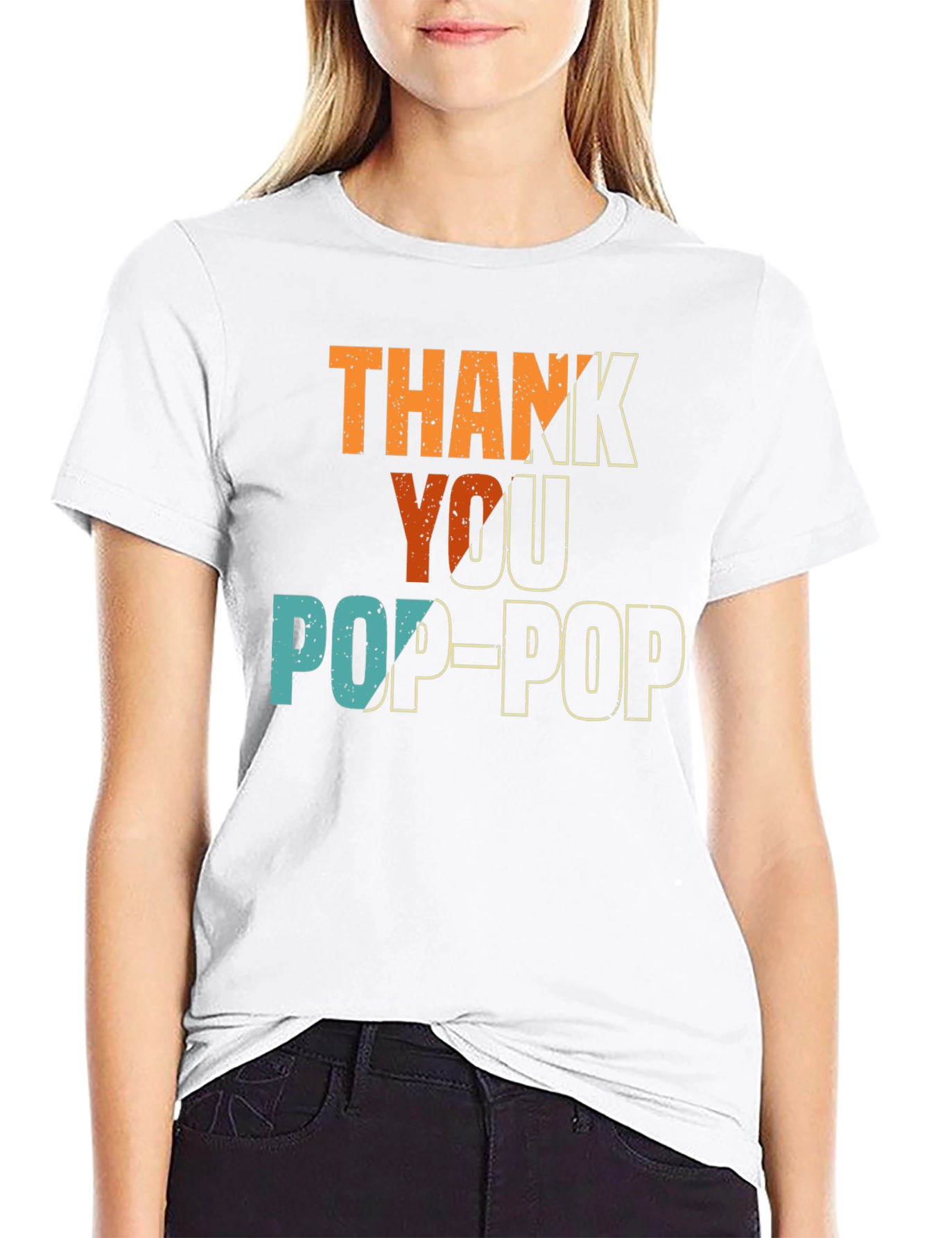 Thank You Pop-Pop T-Shirt - Black Cotton Tee