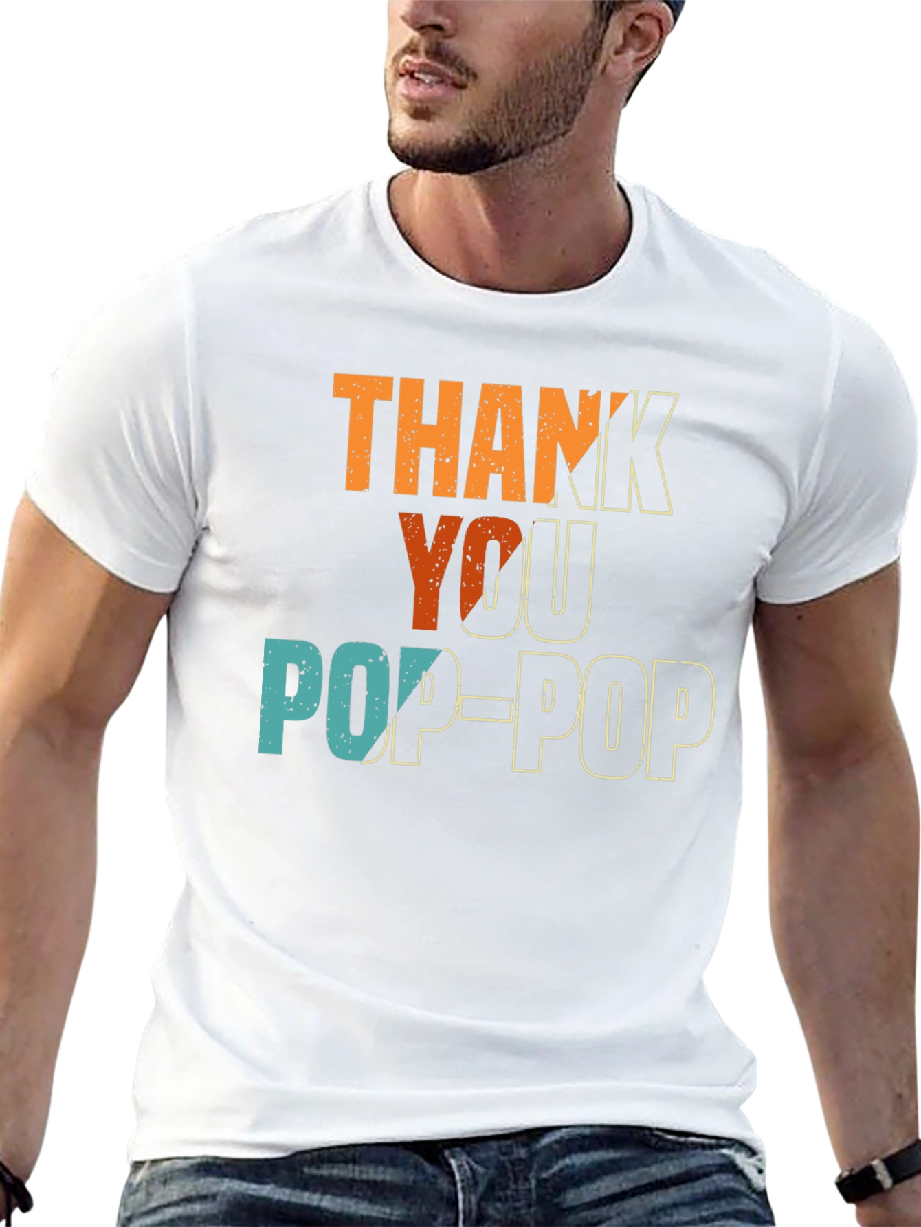 Thank You Pop-Pop T-Shirt - Black Cotton Tee
