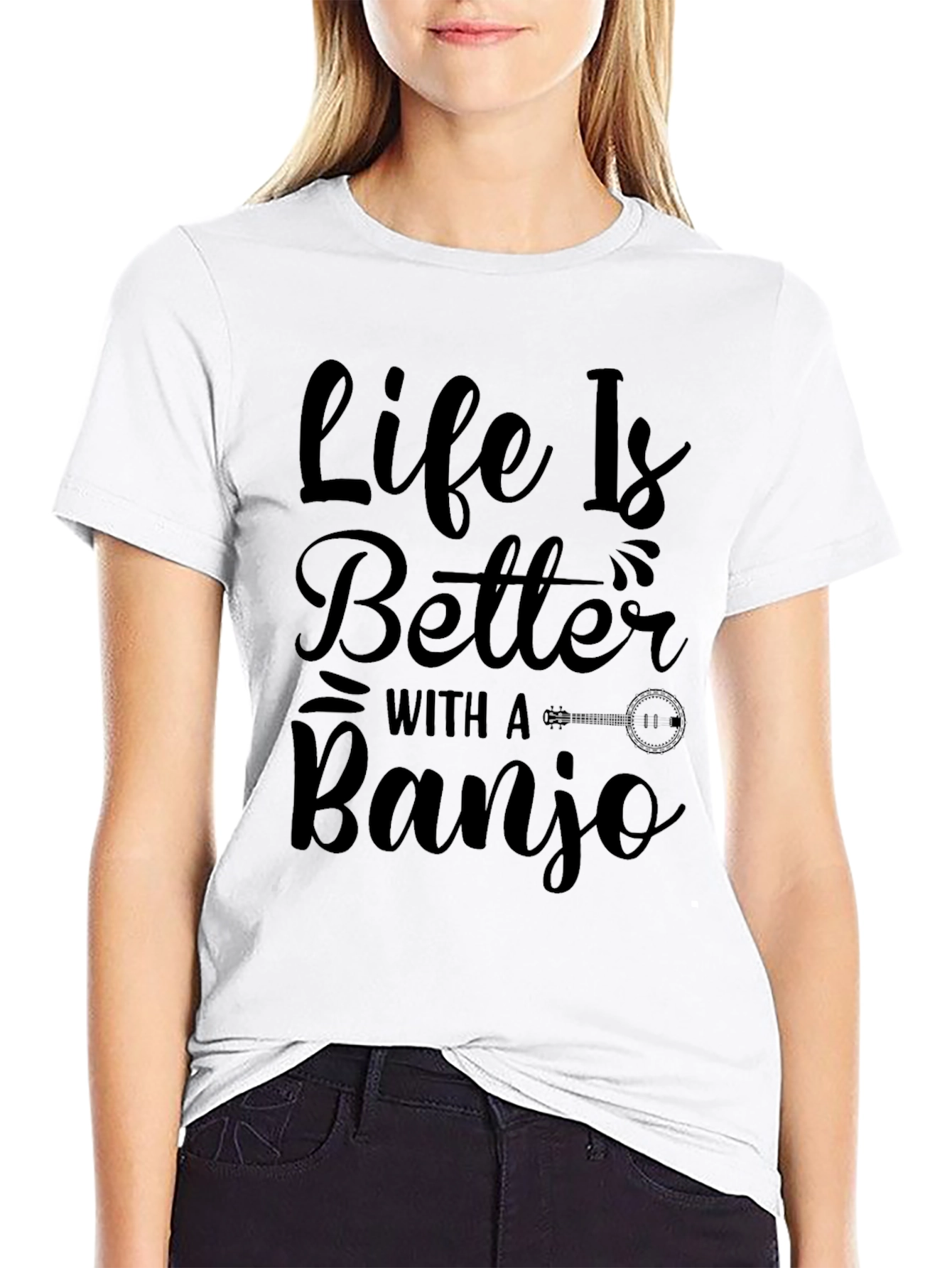 Life is Better with a Banjo Black T-Shirt
