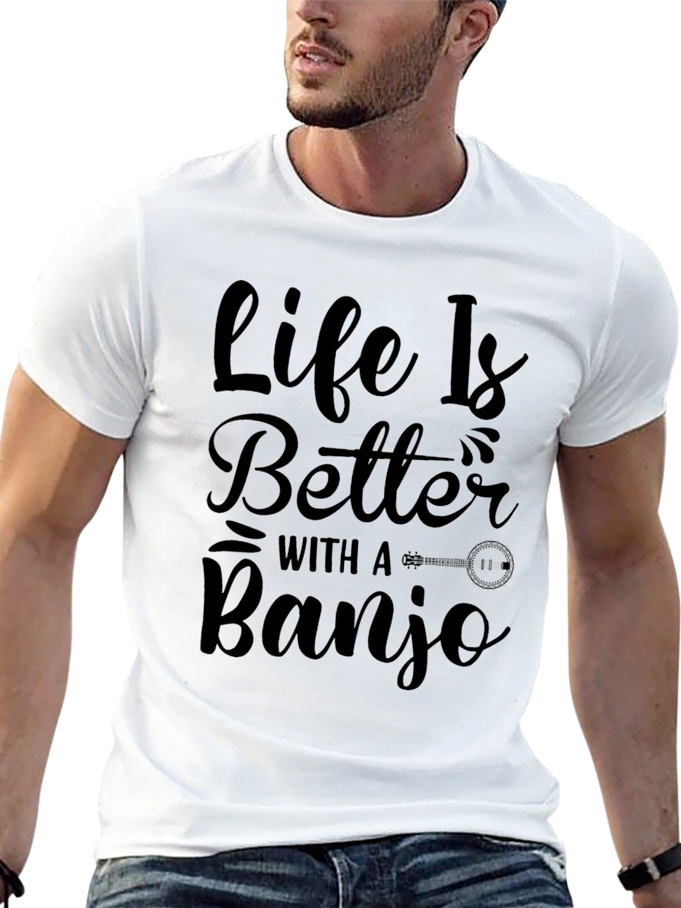 Life is Better with a Banjo Black T-Shirt