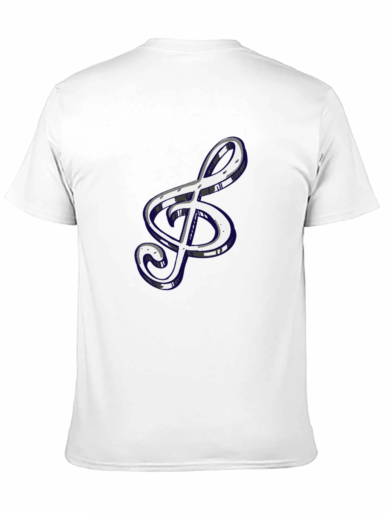 Treble Clef Graphic Tee - Black Cotton Shirt