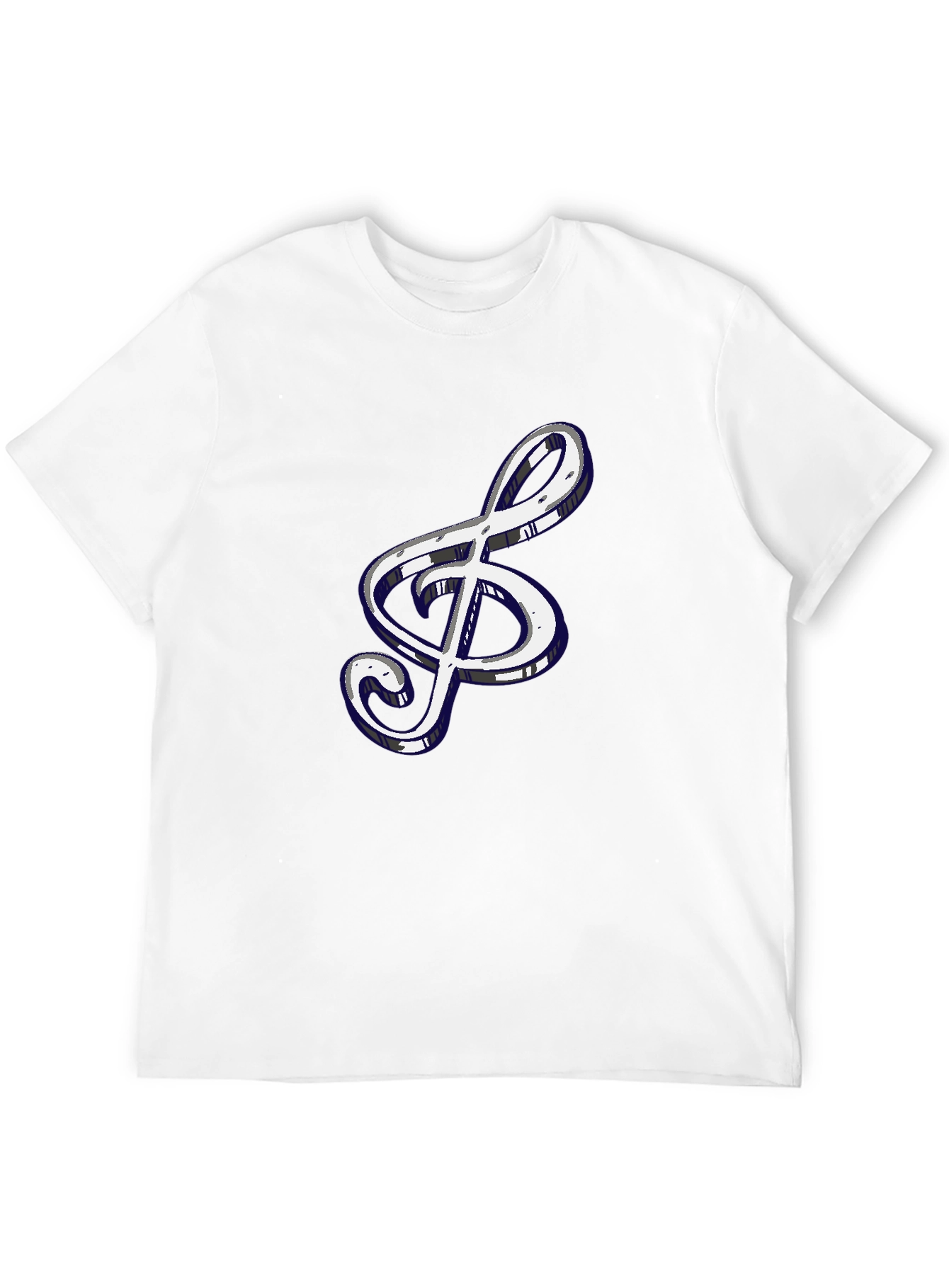 Treble Clef Graphic Tee - Black Cotton Shirt