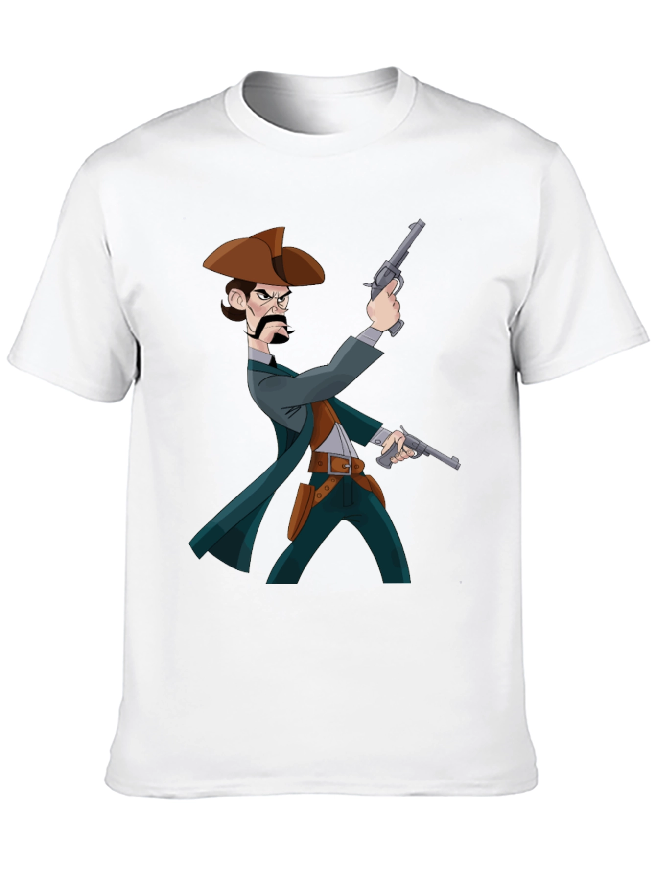 Cartoon Cowboy T-Shirt - Black Graphic Tee