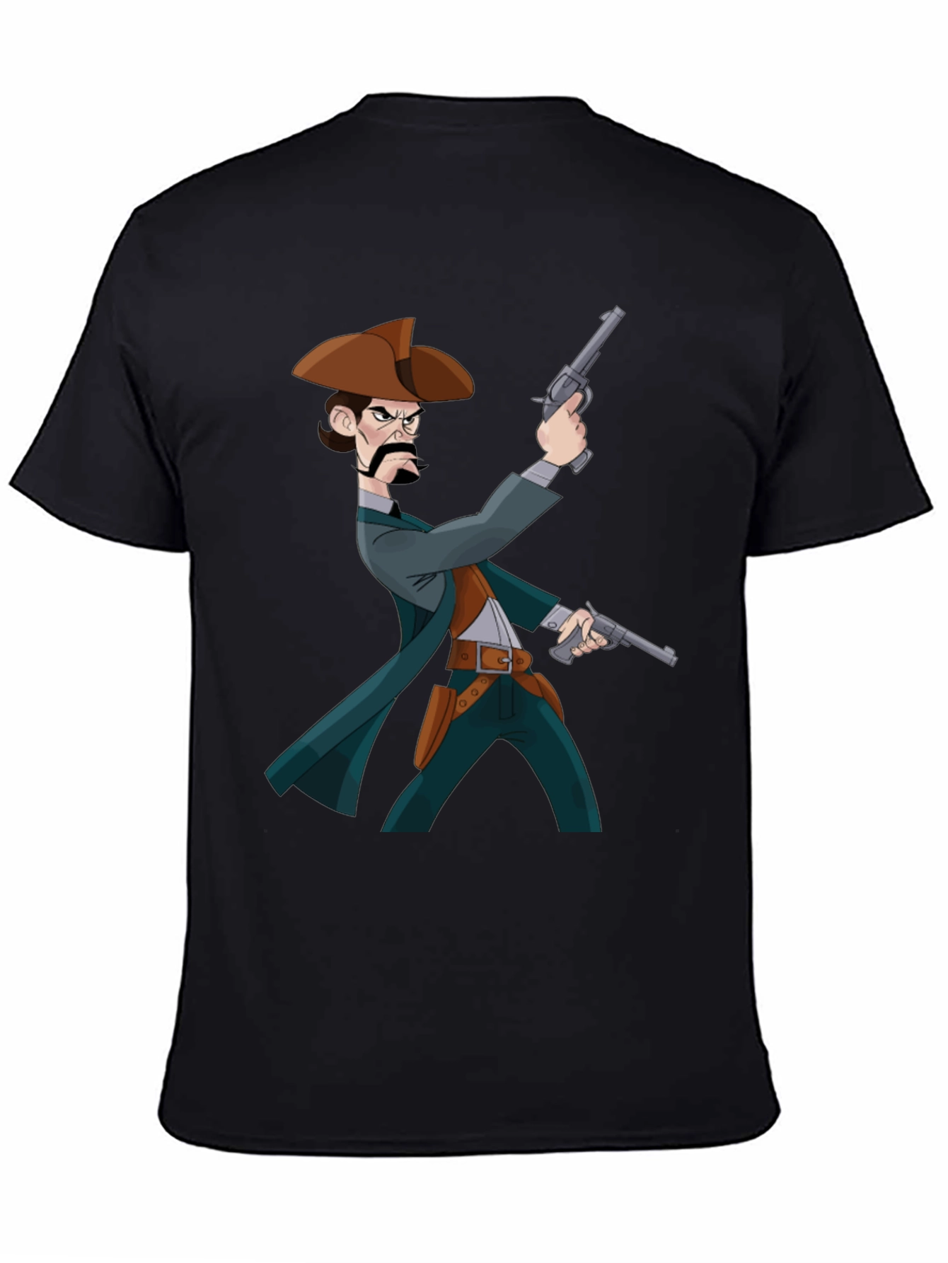 Cartoon Cowboy T-Shirt - Black Graphic Tee