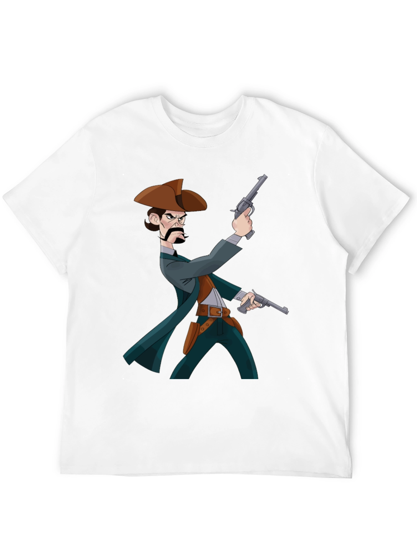 Cartoon Cowboy T-Shirt - Black Graphic Tee