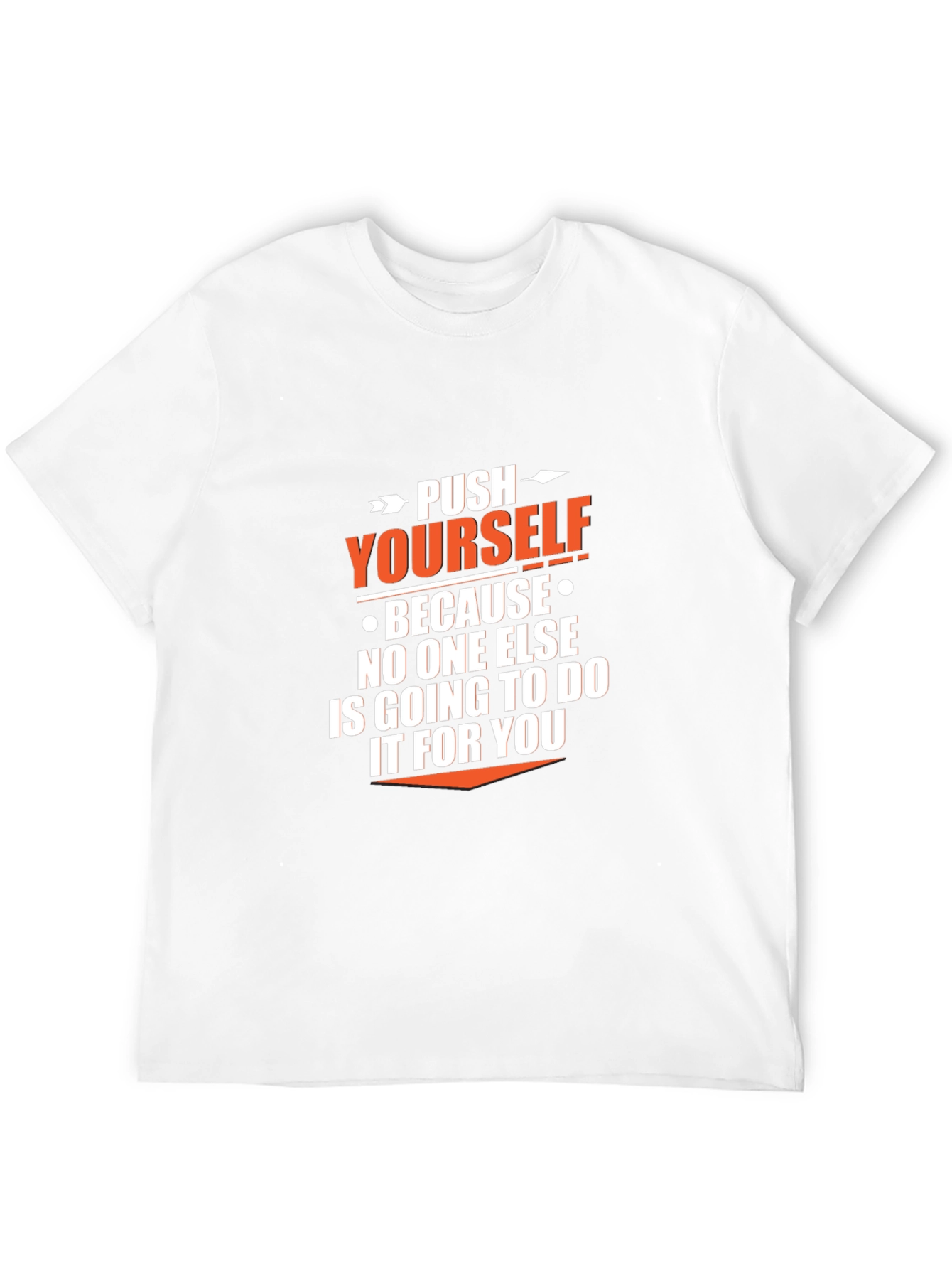 Push Yourself Graphic Tee - Motivational Black T-Shirt