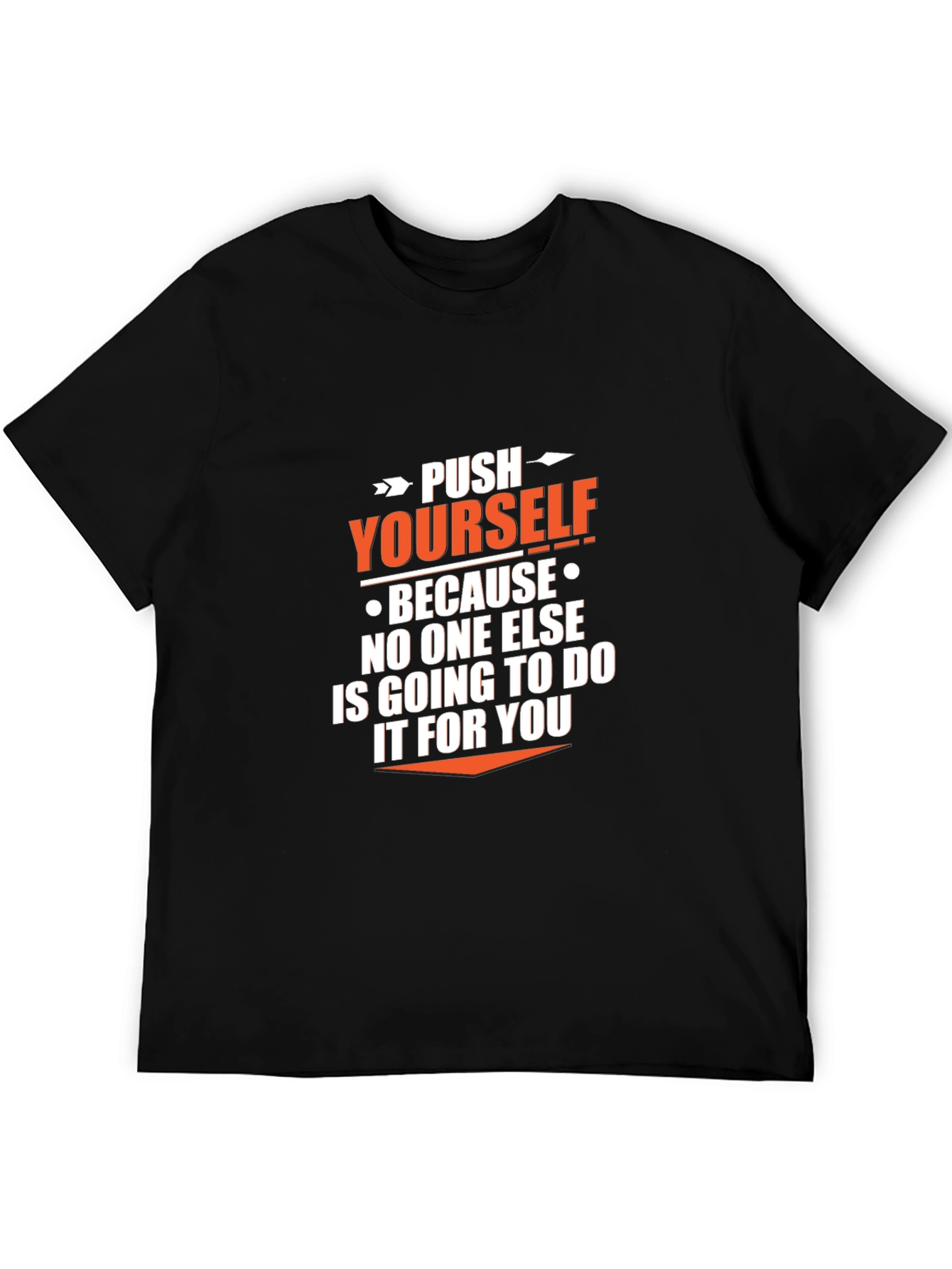 Push Yourself Graphic Tee - Motivational Black T-Shirt