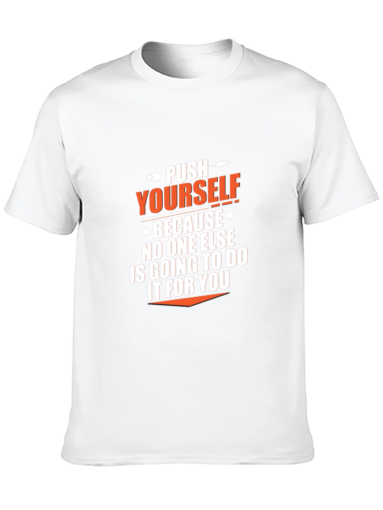 Push Yourself Graphic Tee - Motivational Black T-Shirt