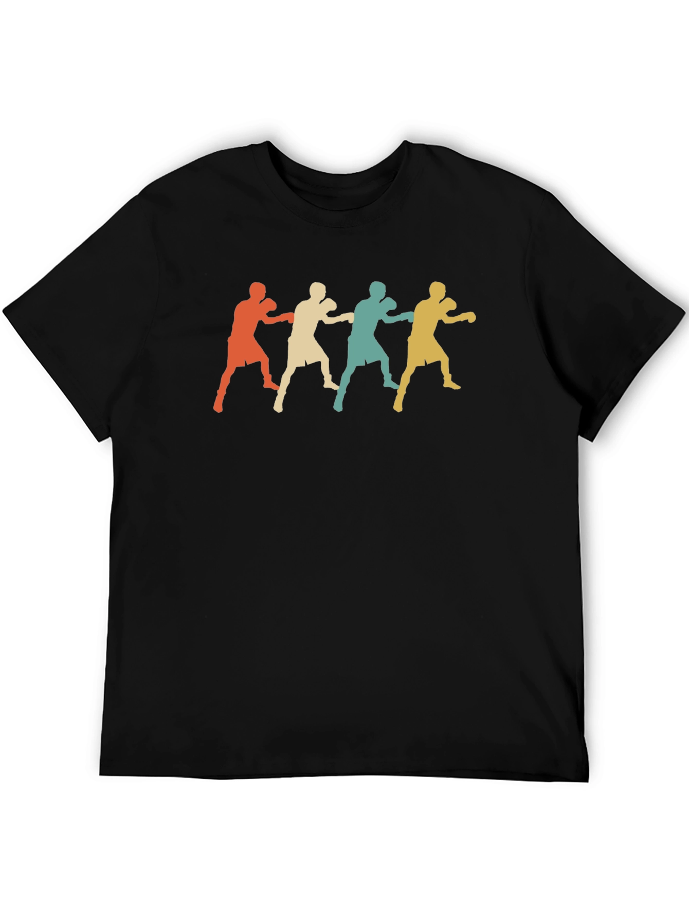 Retro Boxer Silhouette Graphic Tee - Black