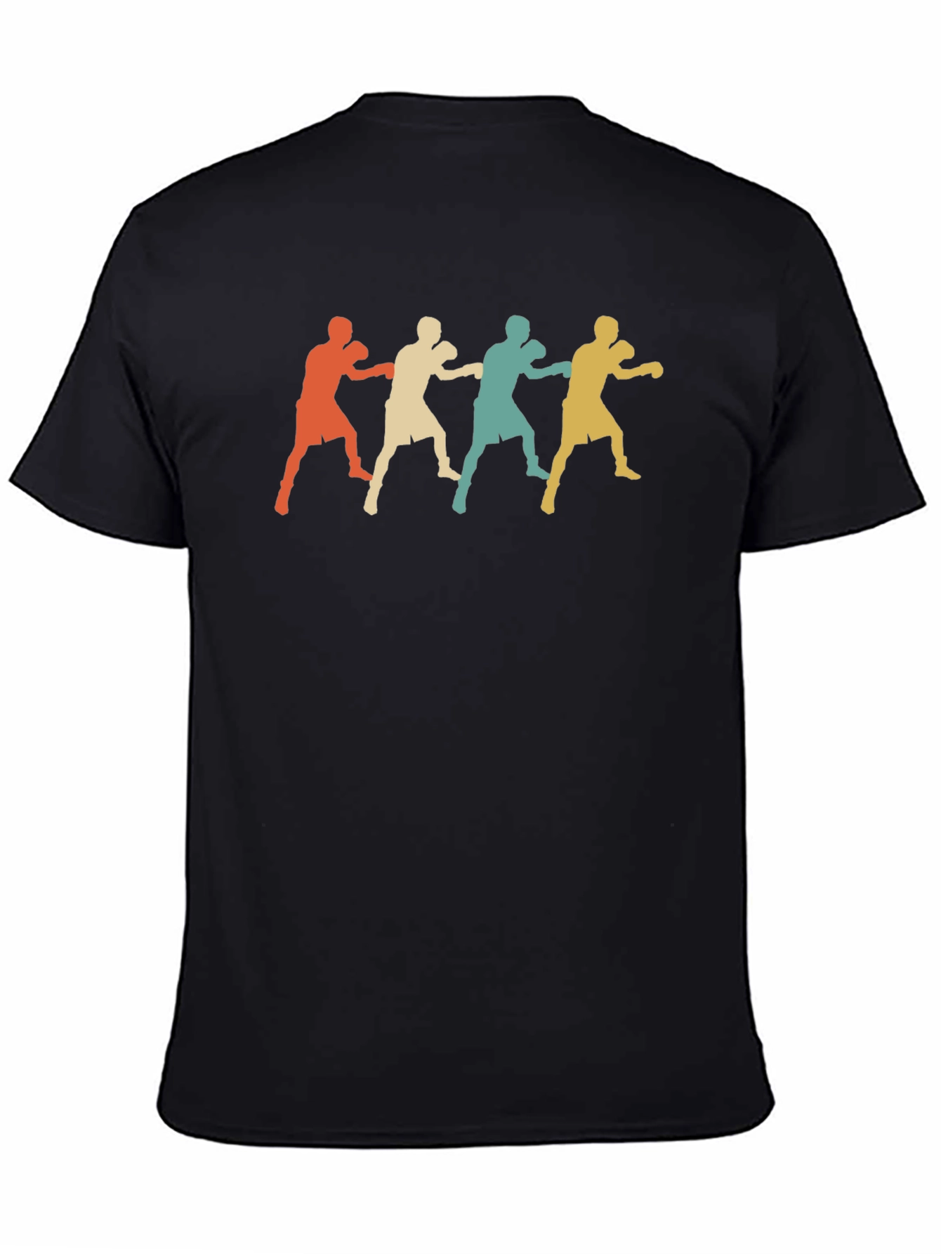 Retro Boxer Silhouette Graphic Tee - Black