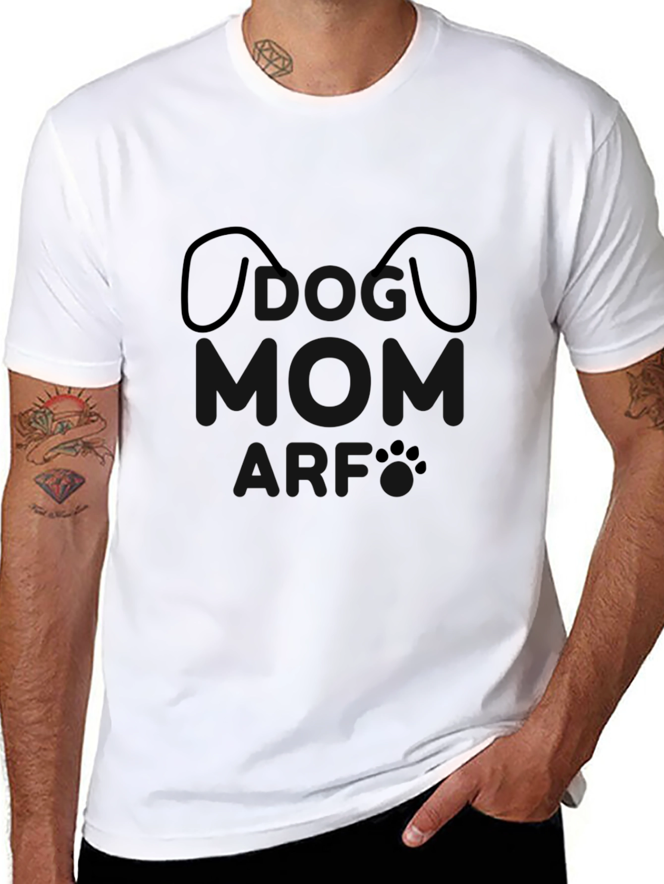 Dog Mom Graphic T-Shirt - Black Casual Tee