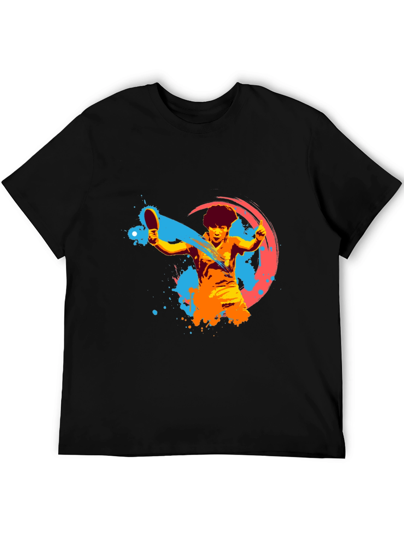 Table Tennis Player Graphic Tee - Black
