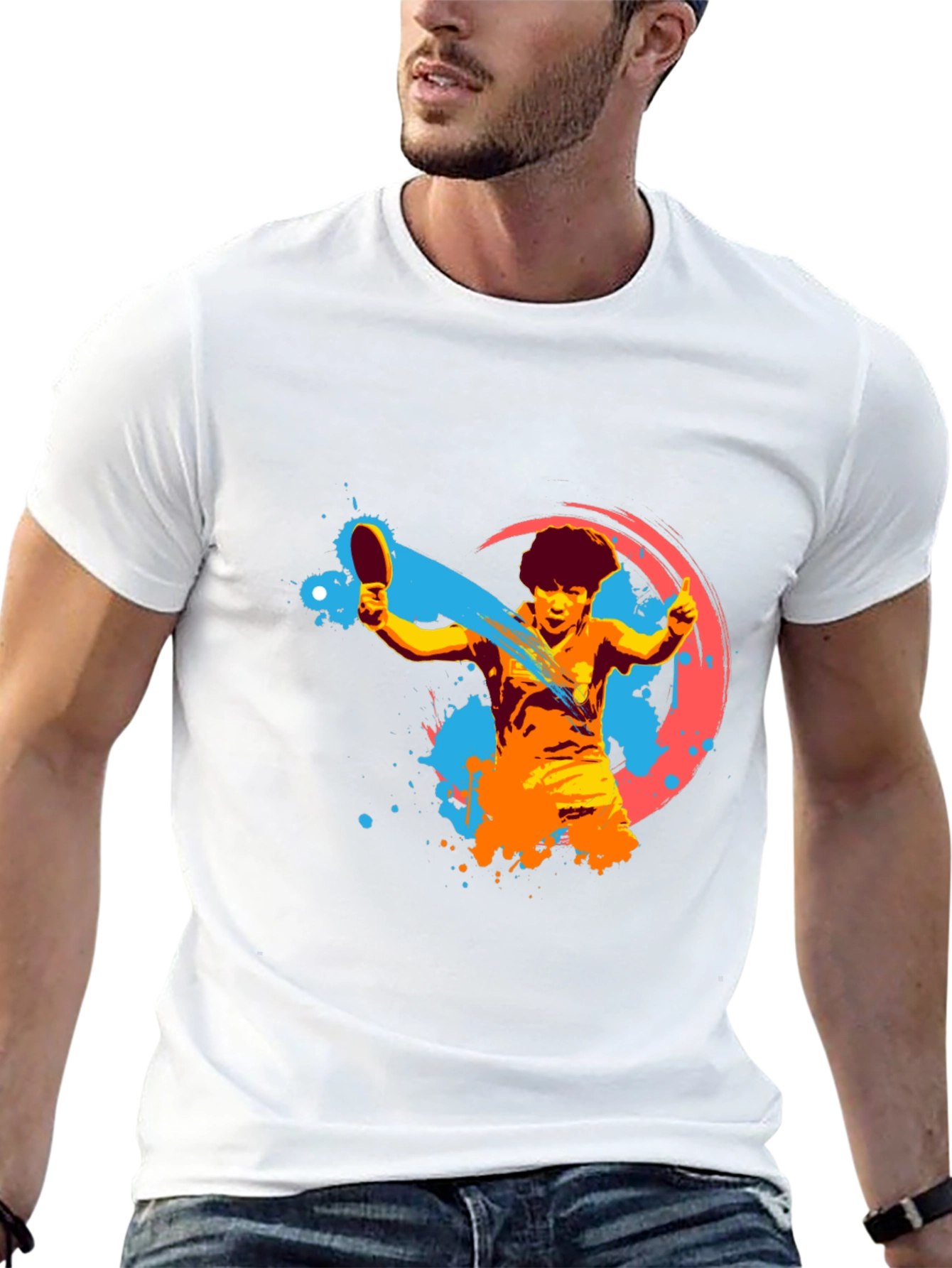 Table Tennis Player Graphic Tee - Black