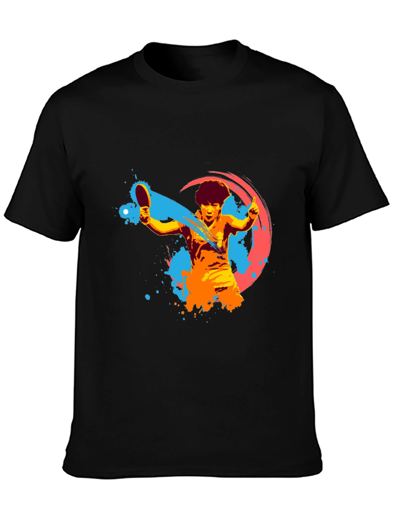 Table Tennis Player Graphic Tee - Black