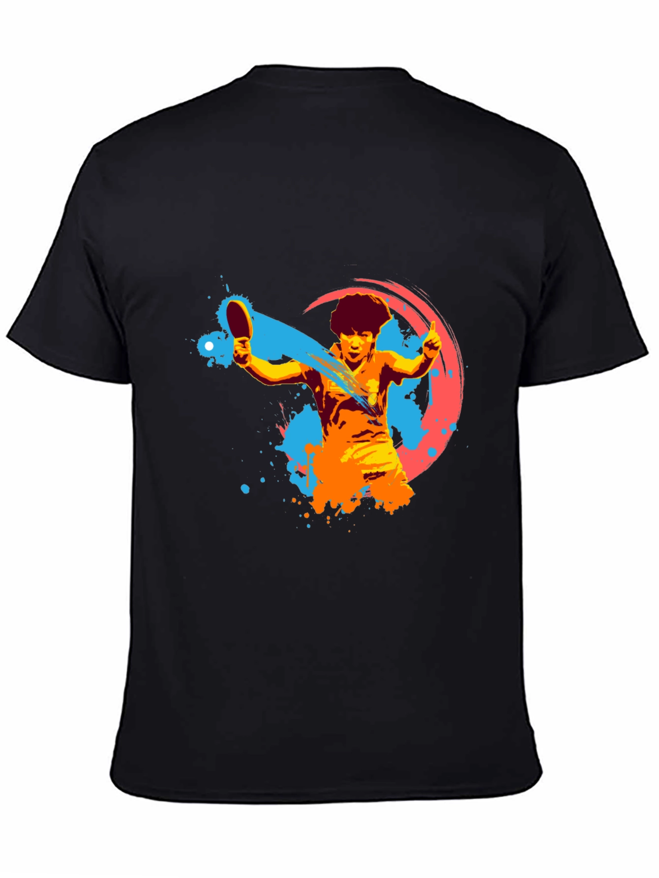 Table Tennis Player Graphic Tee - Black