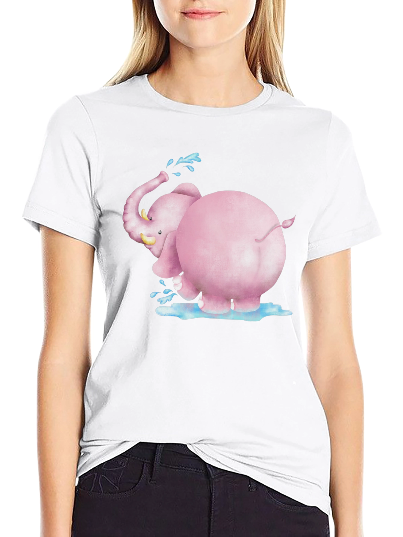 Pink Elephant Graphic Tee - Fun & Unique Design
