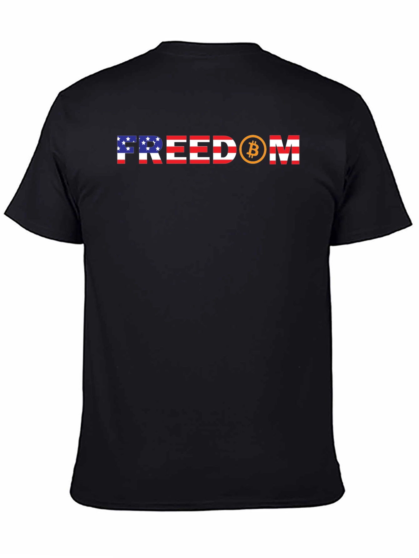 Freedom Bitcoin USA Flag Graphic Tee