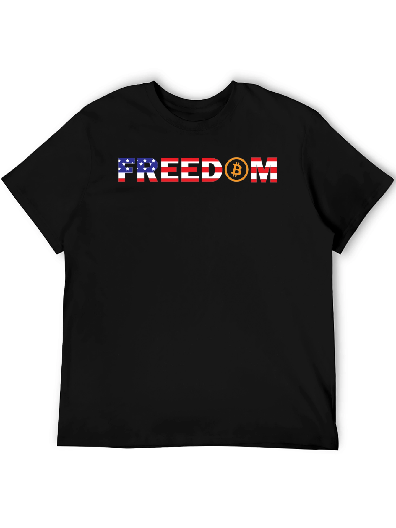 Freedom Bitcoin USA Flag Graphic Tee