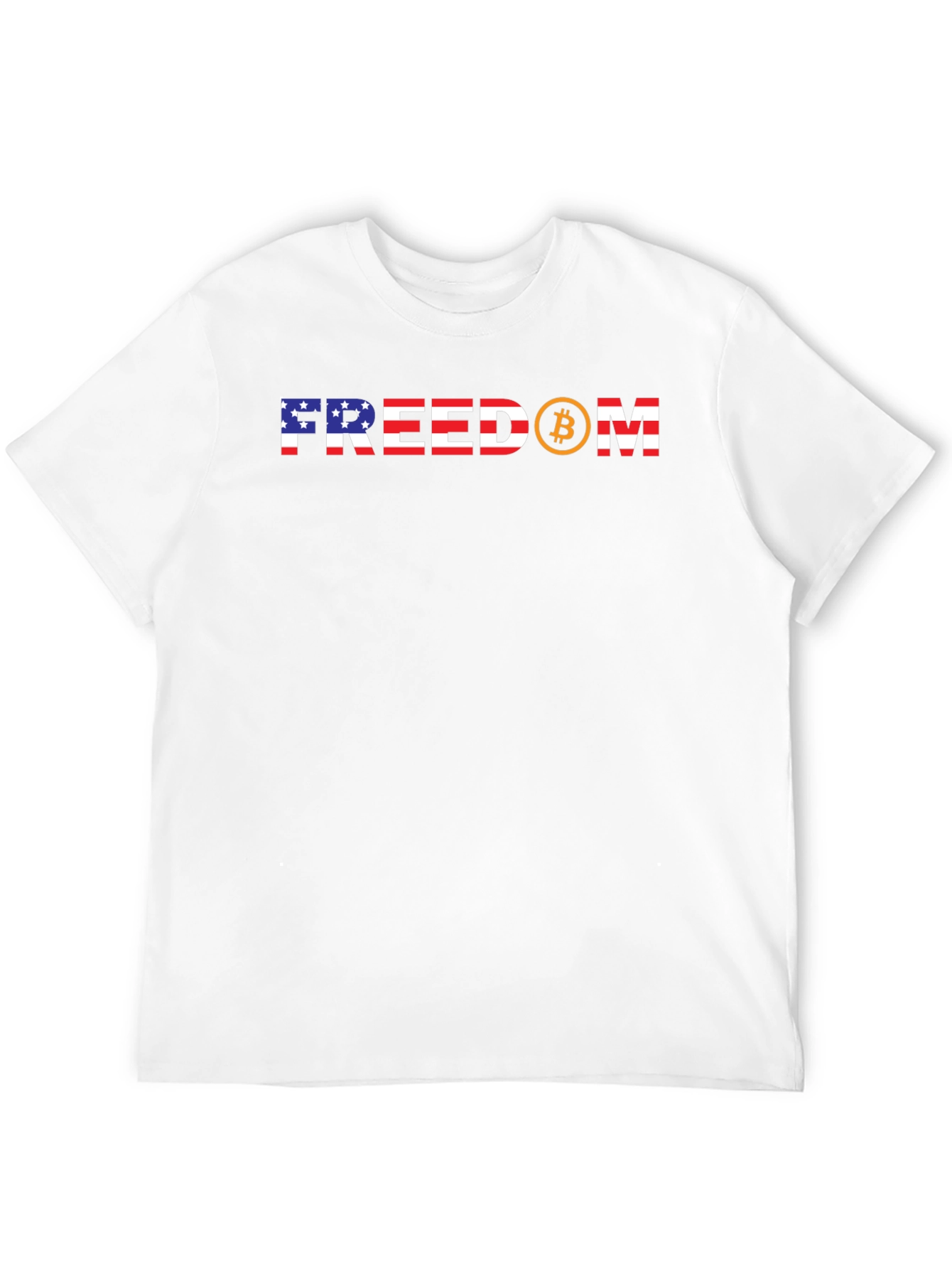 Freedom Bitcoin USA Flag Graphic Tee