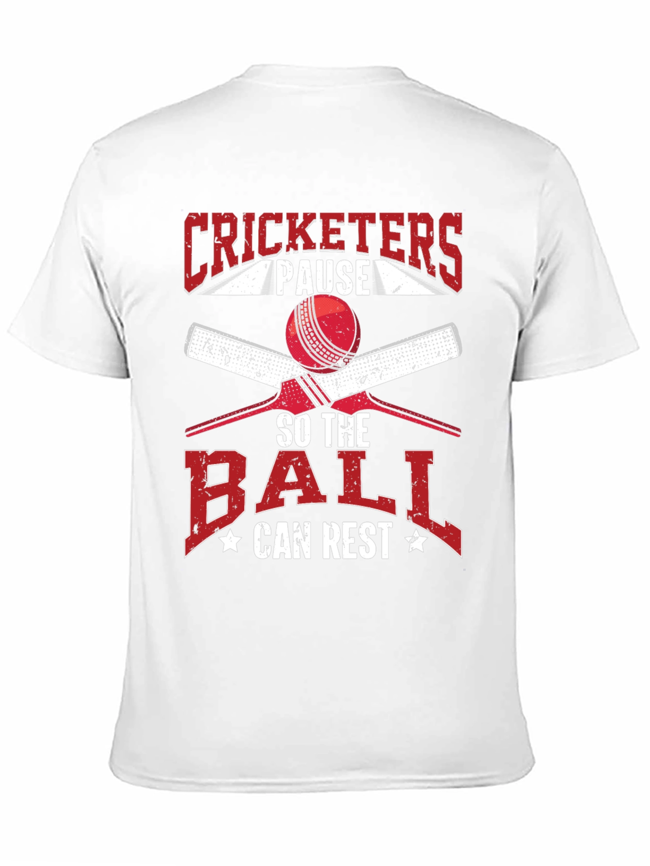 Cricket Lovers Tee: Pause So The Ball Can Rest