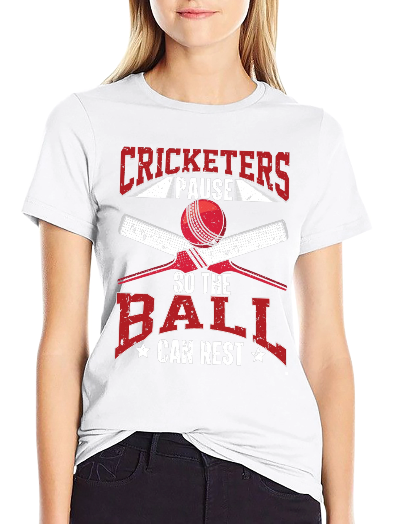 Cricket Lovers Tee: Pause So The Ball Can Rest