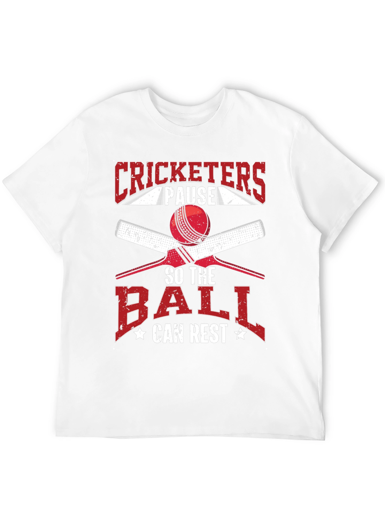 Cricket Lovers Tee: Pause So The Ball Can Rest