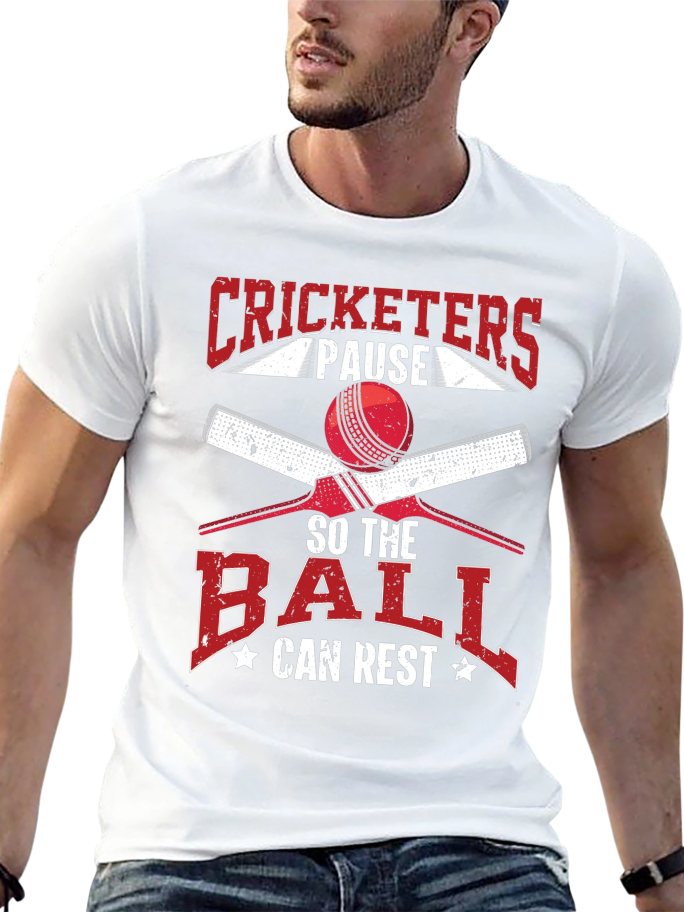 Cricket Lovers Tee: Pause So The Ball Can Rest