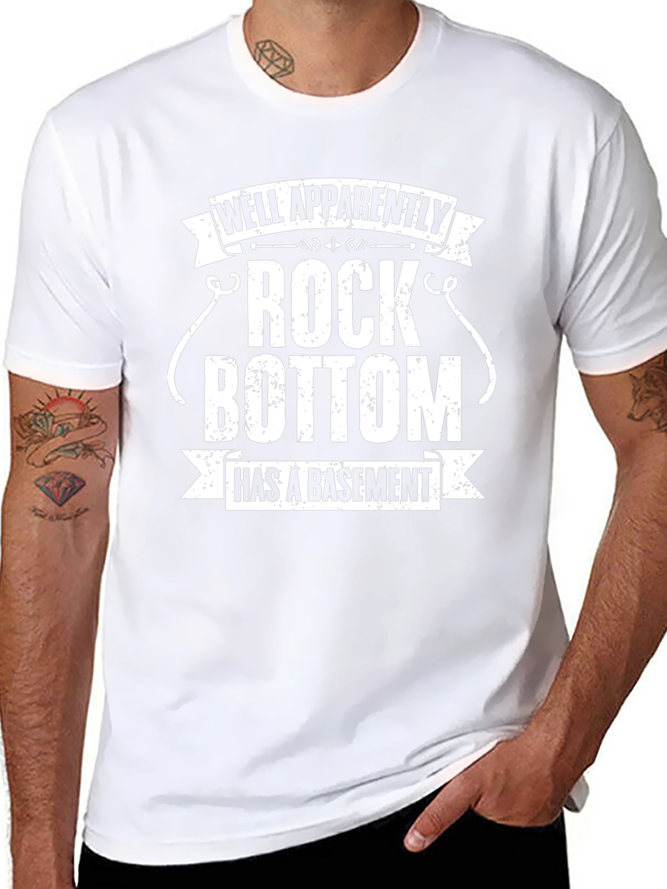 Rock Bottom Basement Novelty Graphic T-Shirt