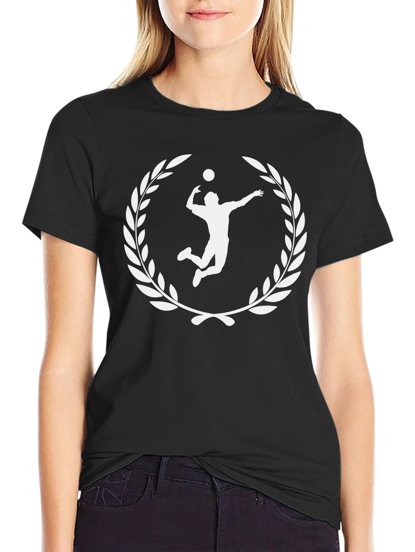 Volleyball Player Laurel Wreath Graphic Tee