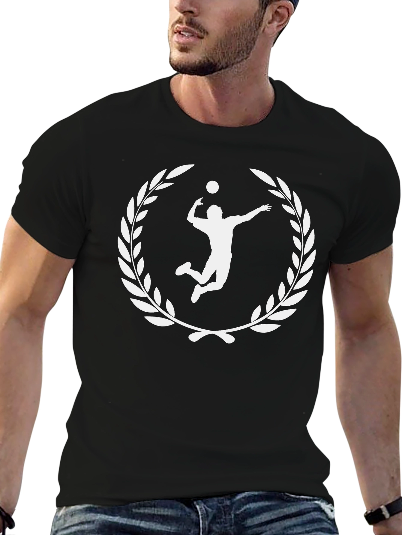 Volleyball Player Laurel Wreath Graphic Tee
