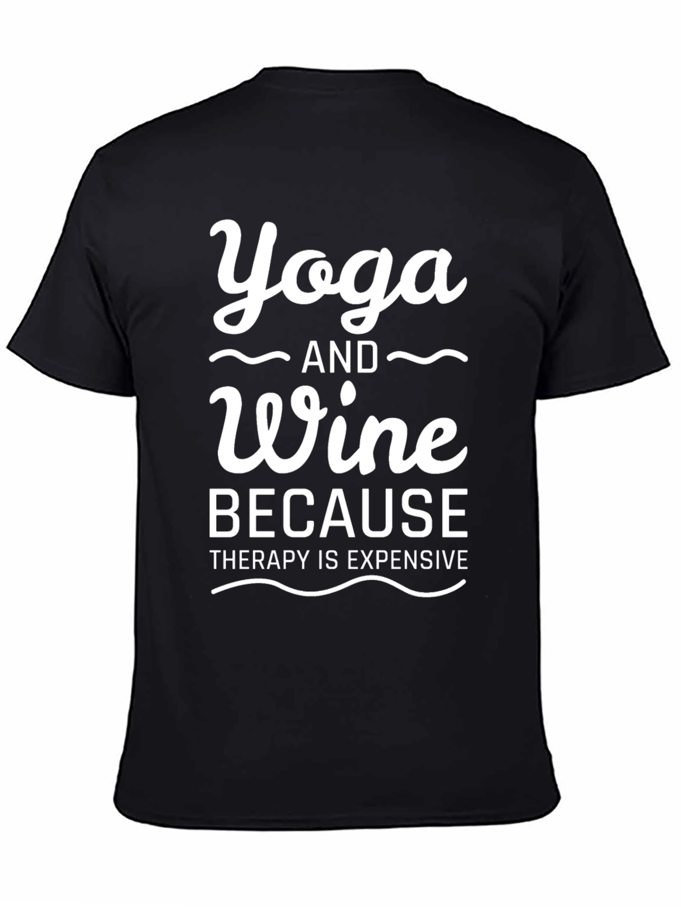 Yoga and Wine Funny Graphic T-Shirt