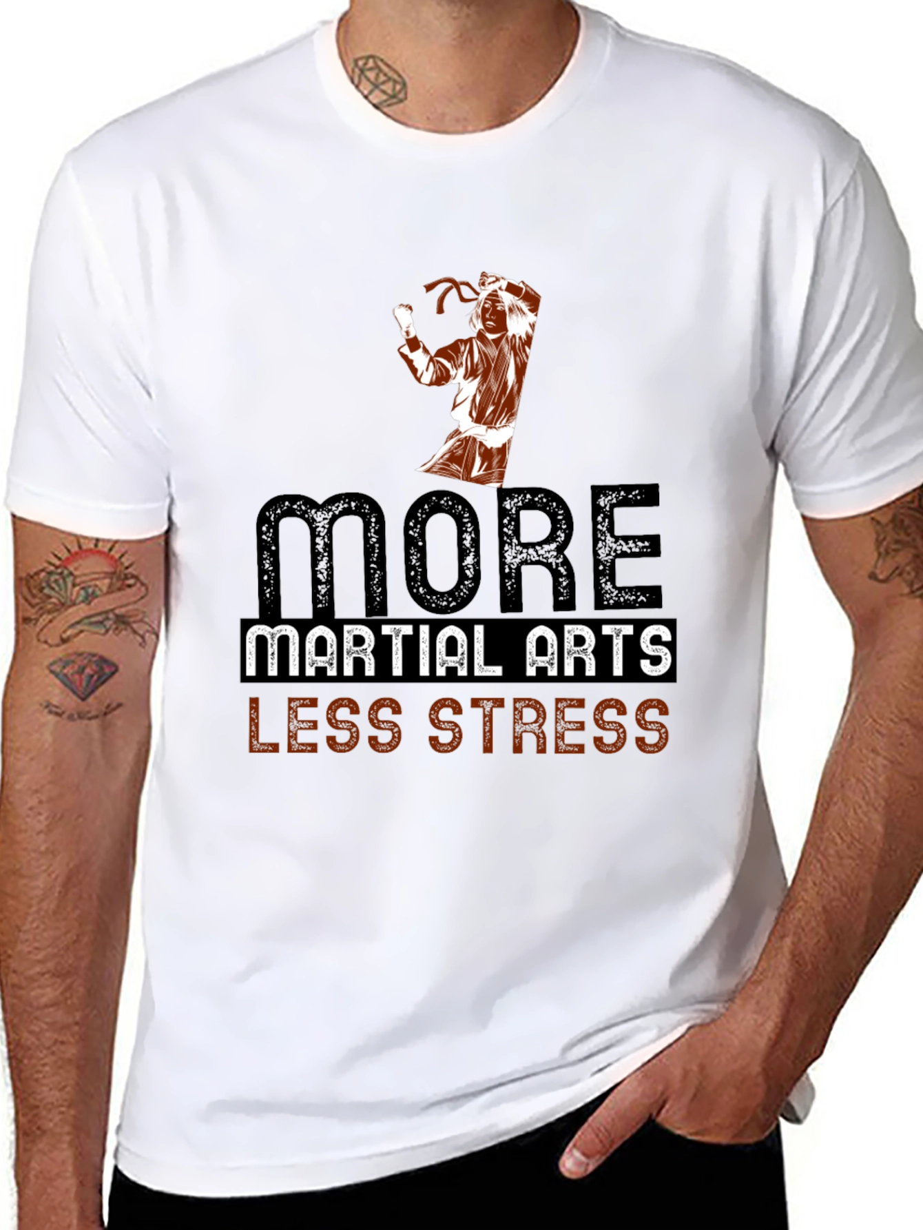 Martial Arts Less Stress Graphic T-Shirt