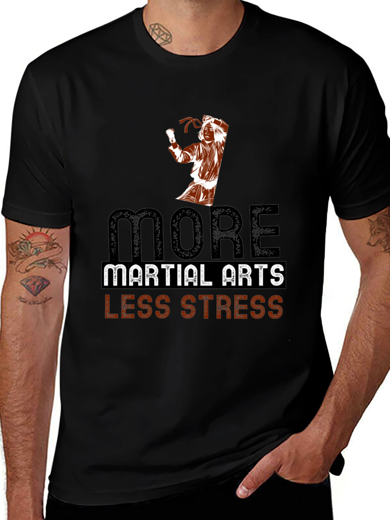 Martial Arts Less Stress Graphic T-Shirt