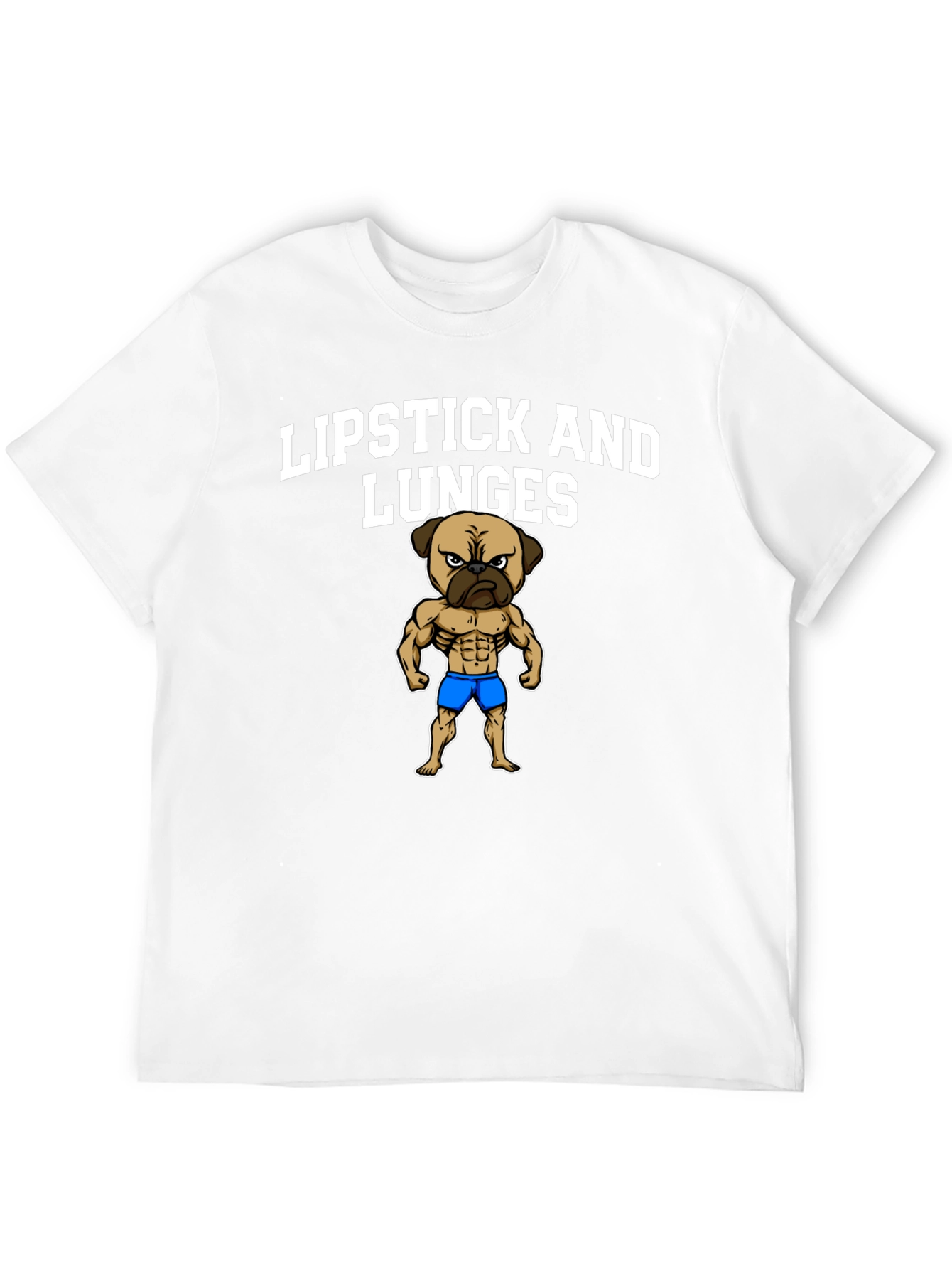 Lipstick and Lunges Pug Graphic Tee