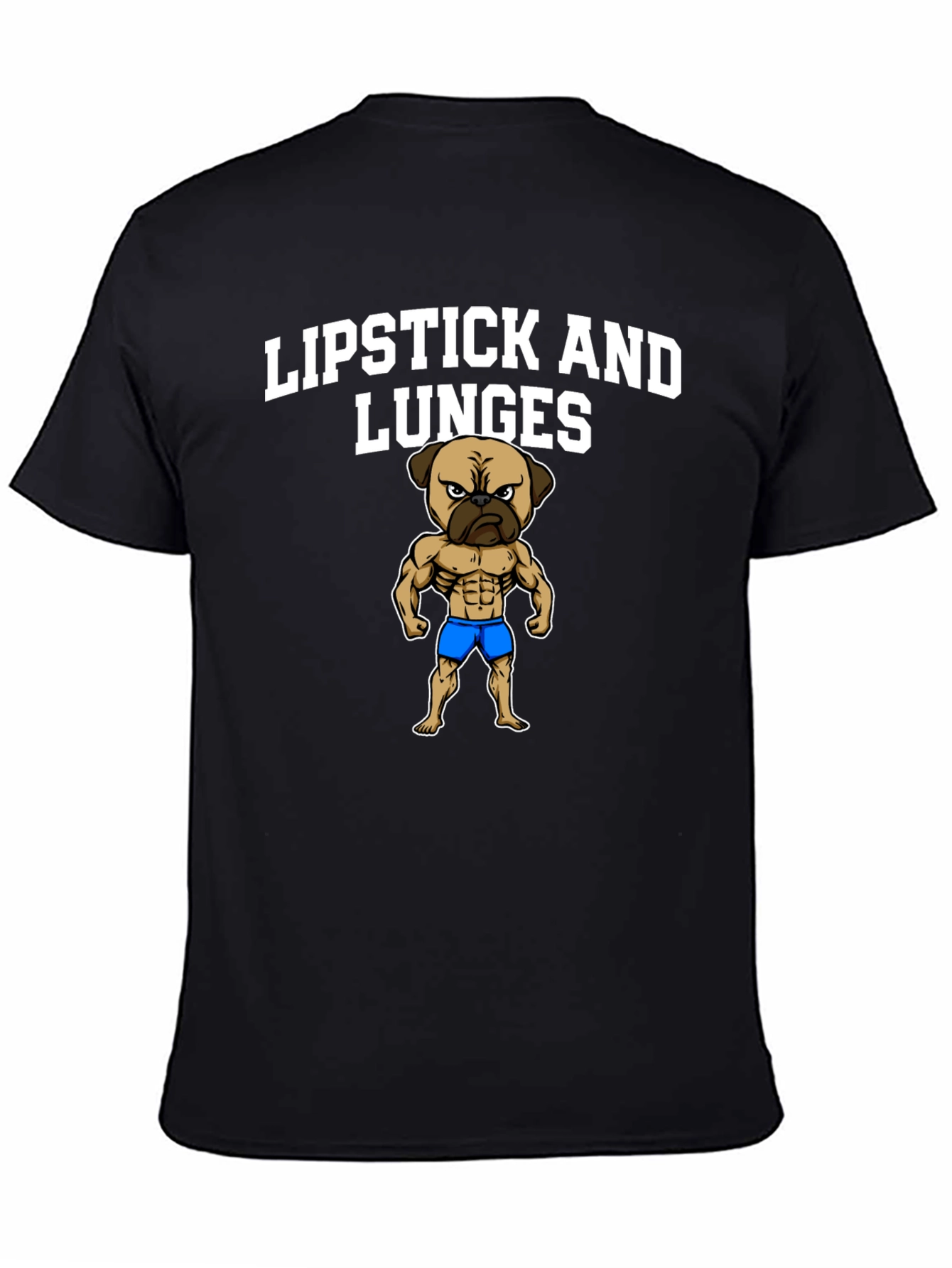 Lipstick and Lunges Pug Graphic Tee