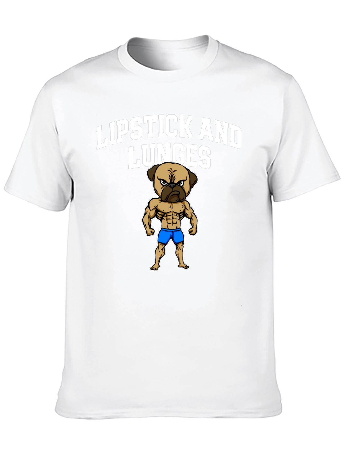 Lipstick and Lunges Pug Graphic Tee
