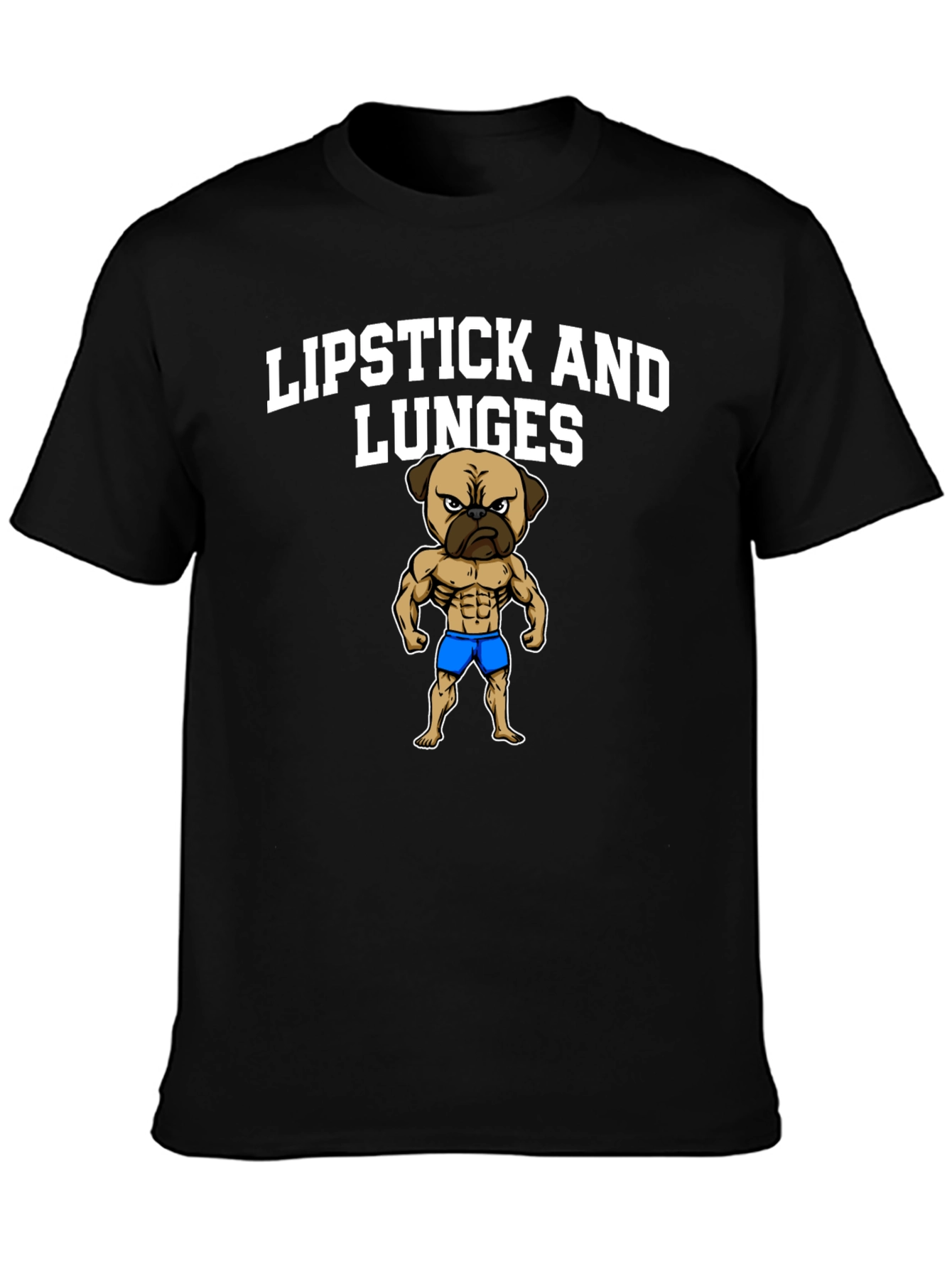Lipstick and Lunges Pug Graphic Tee