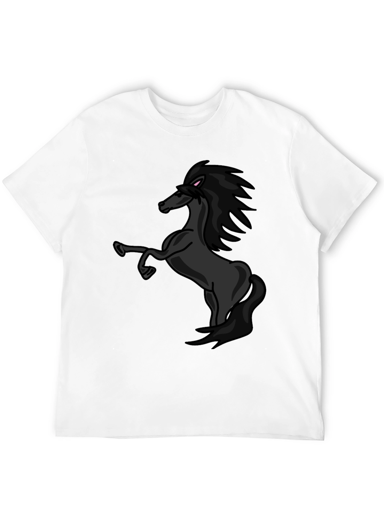 Black Horse Graphic Tee - Stylish Mens T-Shirt