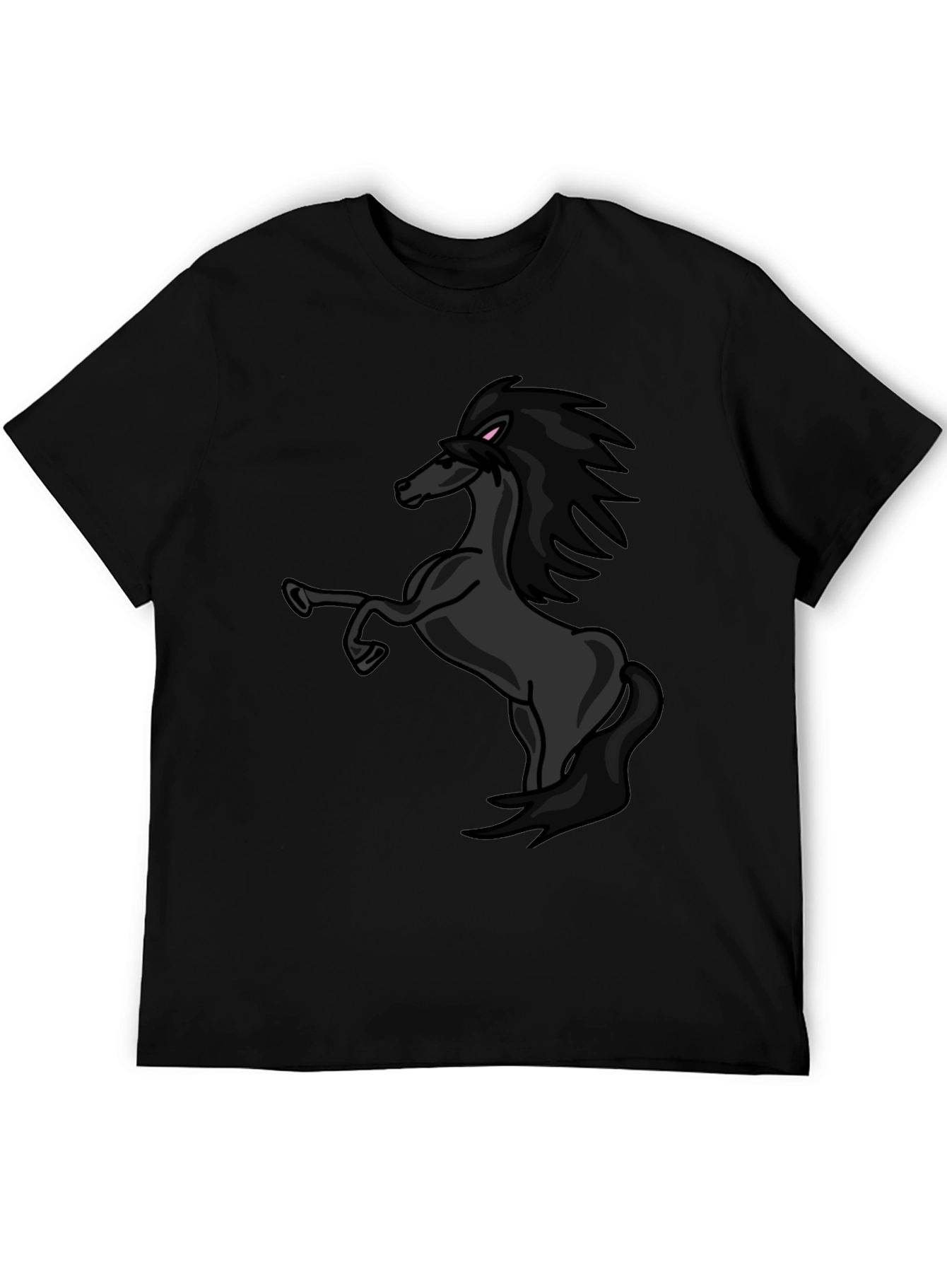 Black Horse Graphic Tee - Stylish Mens T-Shirt