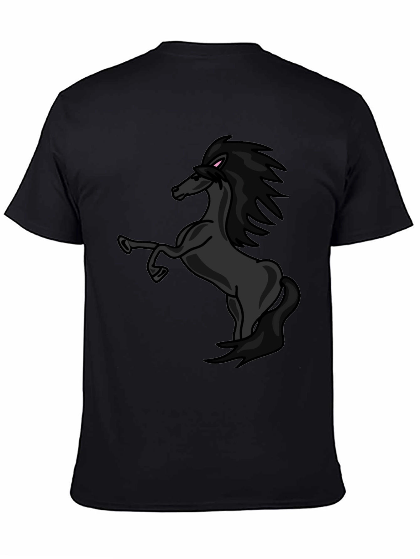 Black Horse Graphic Tee - Stylish Mens T-Shirt